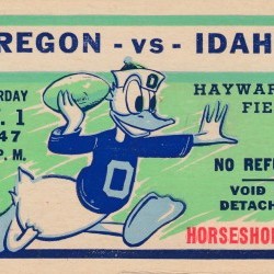 1947 Idaho vs. Oregon Ducks Football Ticket Canvas